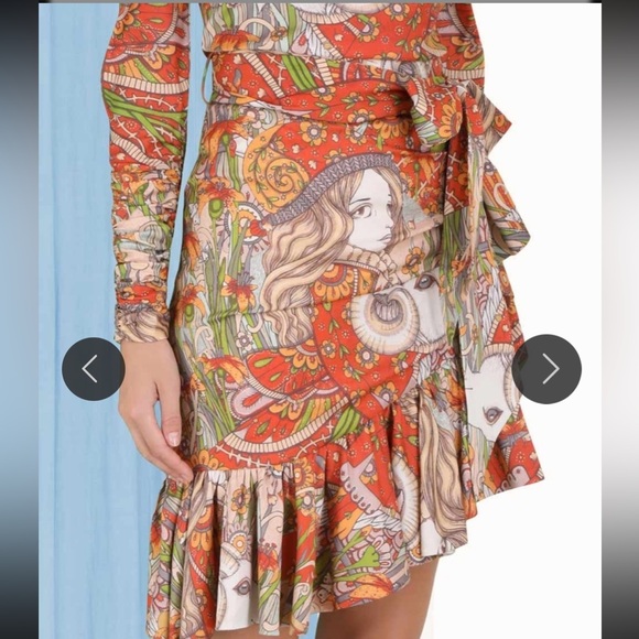 NWT Zimmermann KALEIDOSCOPE WRAP TIE SKIRT - Picture 4 of 11